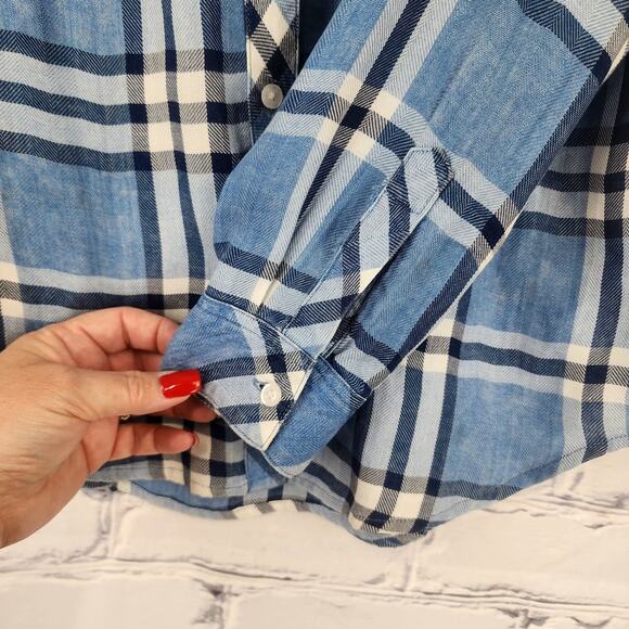 Rails Hunter Shirt Size S Lapis White Black Chambray Button Up lumberjack cabin - Picture 3 of 9